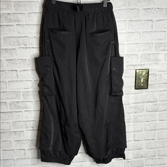 Y-3 black twill cargo pants